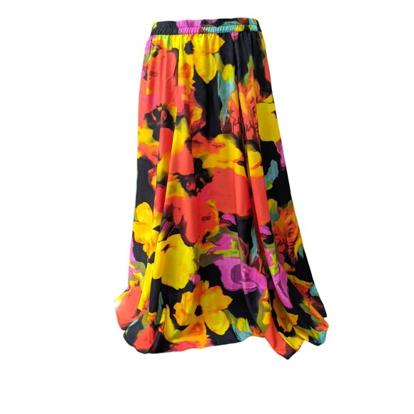 Moon Orchid Floral Maxi Skirt Sz 2X Elastic Waist Colorful Pockets Lightweight - Picture 3 of 9